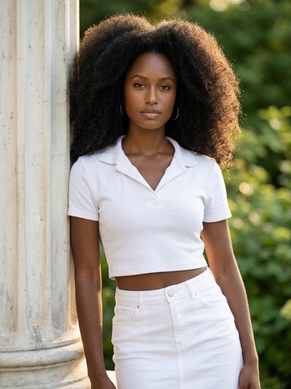Signature8 White Cropped Polo Top